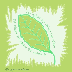 Green leaf digital doodle